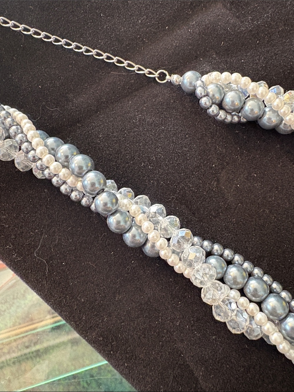 Elegant Multi-Strand Gray Beaded Necklace - Women's Jewelry - Picture 3 of 4